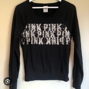 NOT FOR SALE SOLD ON LIVE SHOW. PINK Victoria's Secret Black Cotton Blend Top